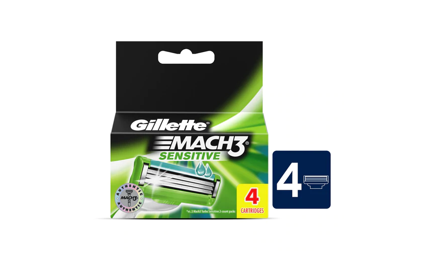 Gillette Mach 3 Sensitive Cart Pack of 4