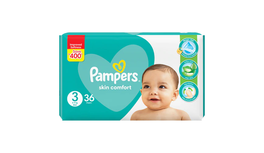 Pampers Baby Diapers Medium Size 3 36-Pcs (5-9 Kg)