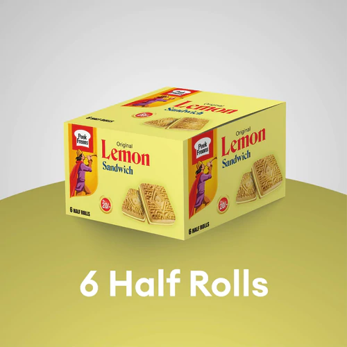 Peek Freans Lemon Sandwich Biscuit Half Roll Box 1×6